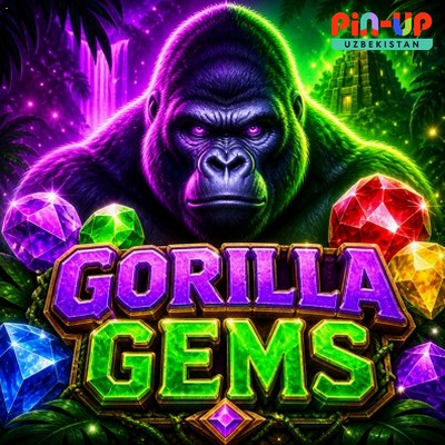 Onlayn kazino o‘yini «Gorilla Gems» — banner ko‘rinishi